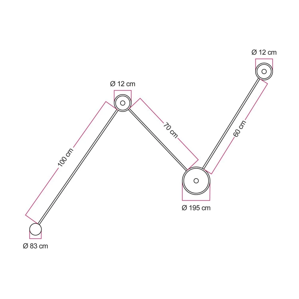 Φωτιστικό Τοίχου Spostaluce με Καλωδίο Μαύρο-Χρυσό και 3 λάμπες Ghost - Creative Cables