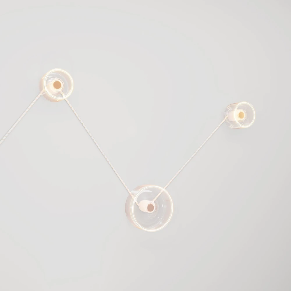 Φωτιστικό Τοίχου Spostaluce με Λευκό-Χρυσό Καλωδίο και 3 λάμπες Ghost - Creative Cables