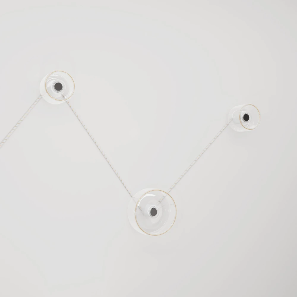 Φωτιστικό Τοίχου Spostaluce με Λευκό-Χρυσό Καλωδίο και 3 λάμπες Ghost - Creative Cables