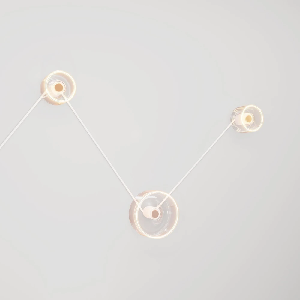 Φωτιστικό Τοίχου Spostaluce με Λευκό Καλωδίο και 3 λάμπες Ghost - Creative Cables