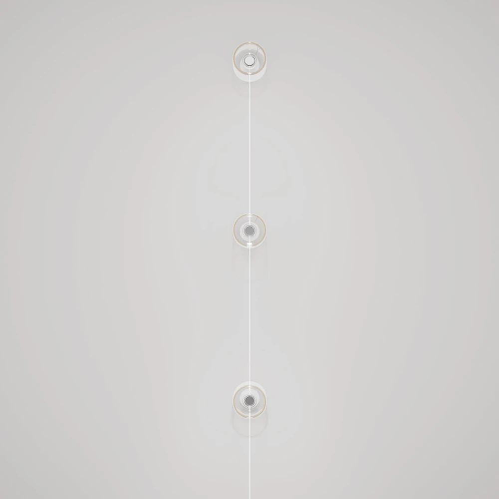 Φωτιστικό Τοίχου Spostaluce με Καλωδίο και 3 λάμπες Ghost Λευκό - Creative Cables