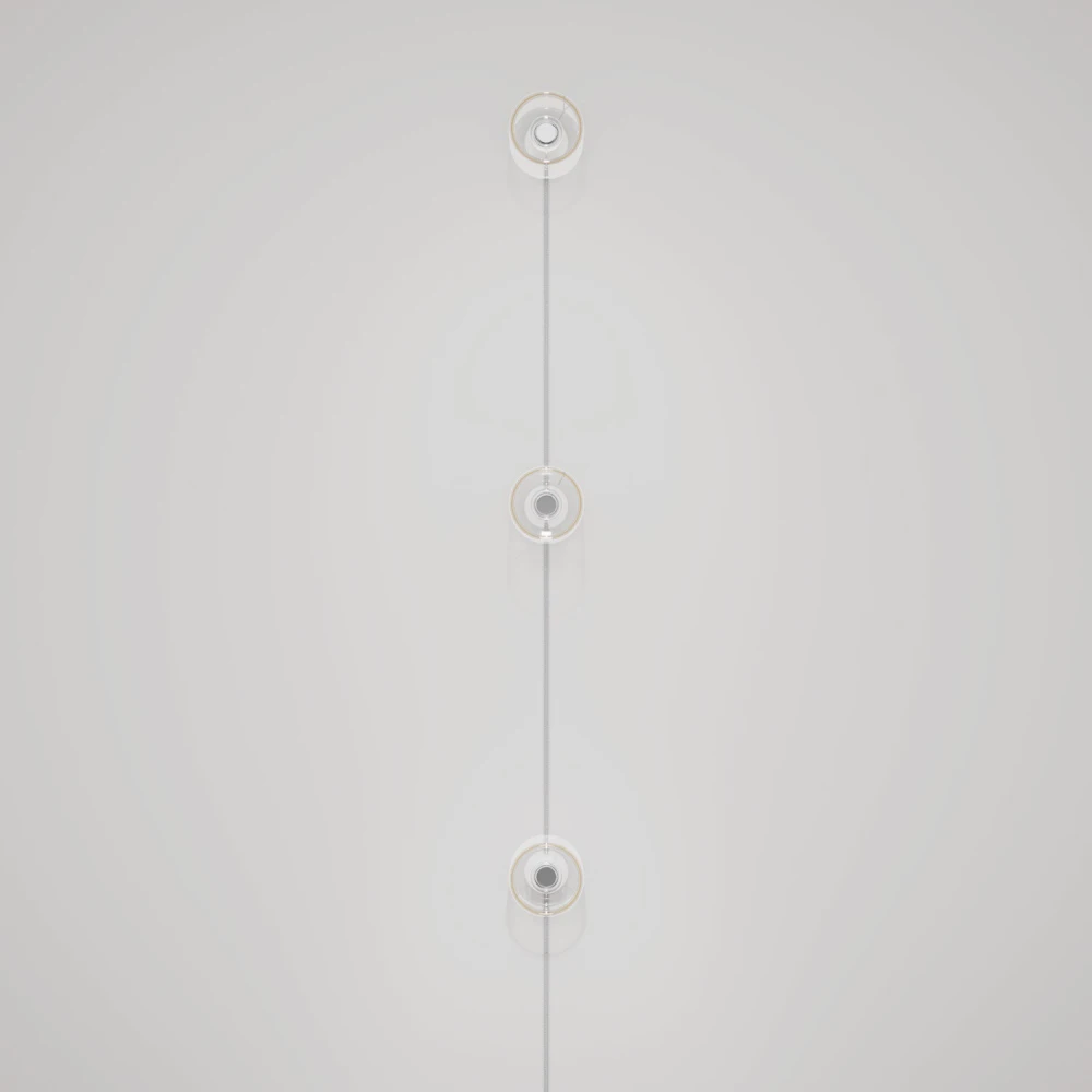 Φωτιστικό Τοίχου Spostaluce με Καλωδίο και 3 λάμπες Ghost Γκρι - Creative Cables