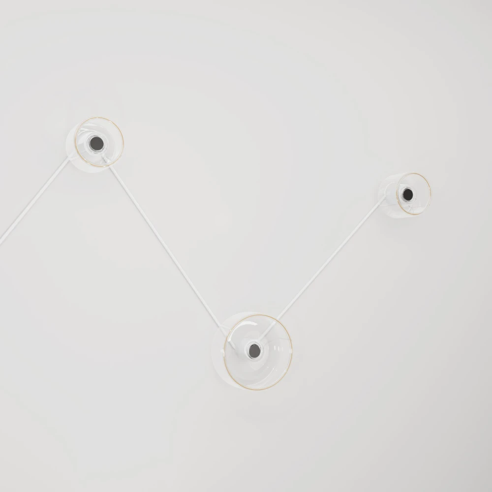 Φωτιστικό Τοίχου Spostaluce με Λευκό Καλωδίο και 3 λάμπες Ghost - Creative Cables