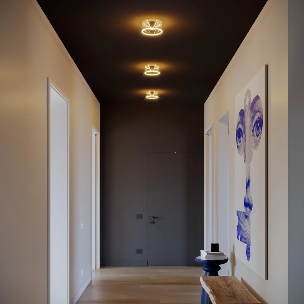 Φωτιστικό Τοίχου ή Οροφής Με Διάφανη Λάμπα Ghost Μαύρο - Creative Cables