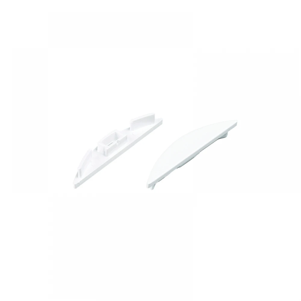 SET OF WHITE PLASTIC END CAPS FOR P21N, 1PC WITH HOLE & 1PC WITHOUT HOLE ACA