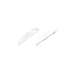 SET OF WHITE PLASTIC END CAPS FOR P21N, 1PC WITH HOLE & 1PC WITHOUT HOLE ACA
