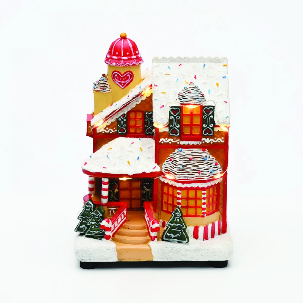 Candy House Χριστουγεννιάτικο Φωτιζόμενο Διακοσμητικό Σπιτάκι Μπαταρίας με Μουσική 18.5x14x11cm