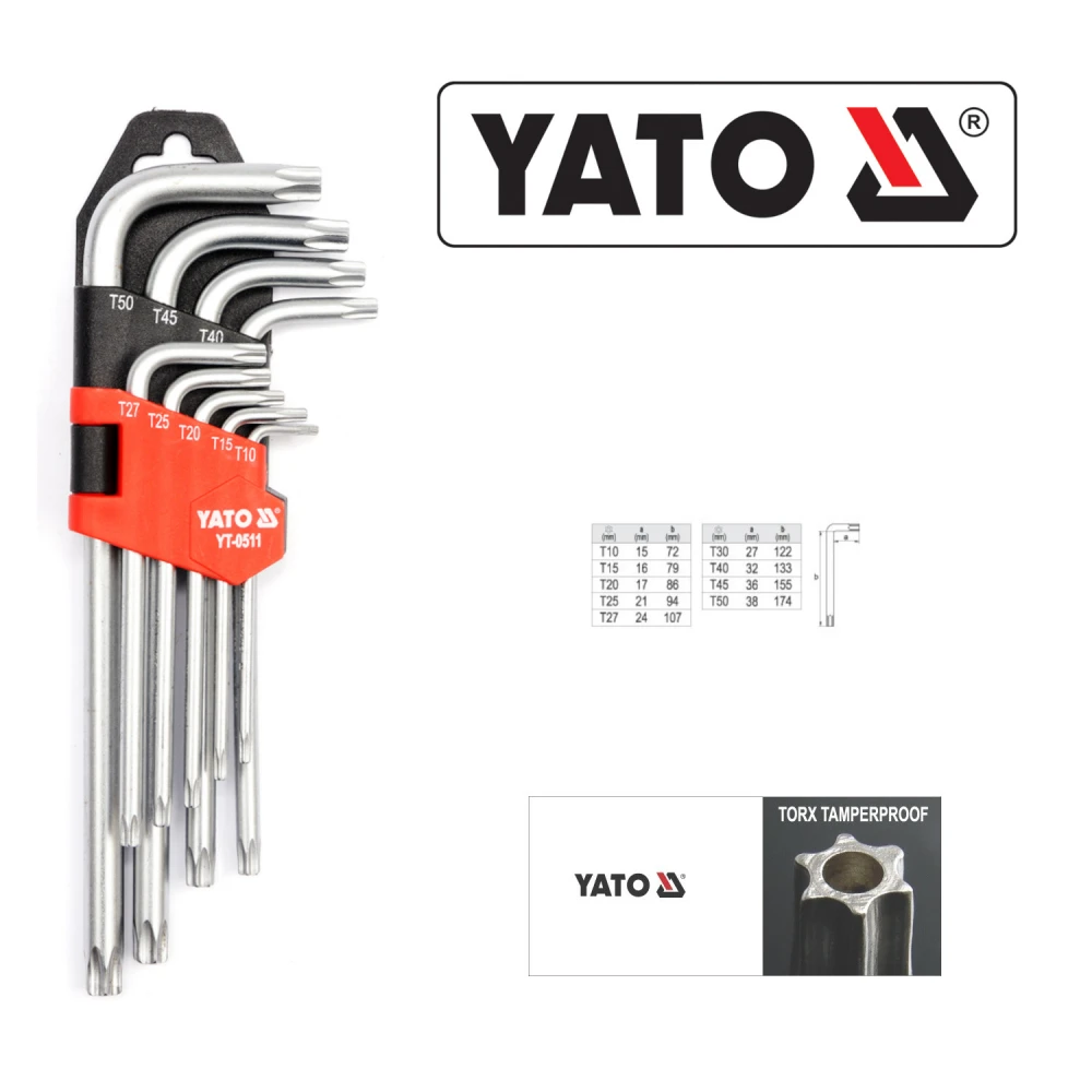 ΚΛΕΙΔΙΑ ALLEN TORX ΣΕΤ 9 ΤΜΧ. YT-0511