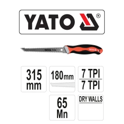 ΠΡΙΟΝΙ ΓΥΨΟΣΑΝ ΤΡΙΠΛΗΣ ΚΟΠΗΣ 180mm YT-31343