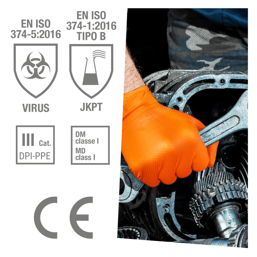 ​​​​​​​ΓΑΝΤΙΑ ΝΙΤΡΙΛΙΟΥ ΣΥΝΕΡΓΕΙΟΥ ΠΟΡΤΟΚΑΛΙ  (50ΤΕΜ) - M-ΜΕΓΕΘΟΣ