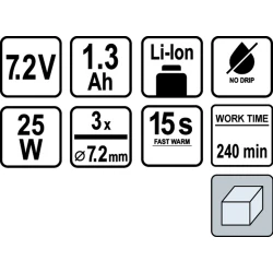 ΠΙΣΤΟΛΙ ΘΕΡΜΟΚΟΛΛΑΣ 7,2V STHOR 78154