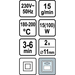 ΠΙΣΤΟΛΙ ΘΕΡΜΟΚΟΛΛΑΣ 11MM 15(100)W STHOR 73052