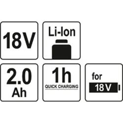 ΜΠΑΤΑΡΙΑ LI-ION 18V 2Αh YT-82842