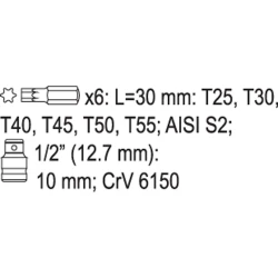 ΜYTΕΣ TORX ΣΕΤ 7 ΤΜΧ. YT-0410