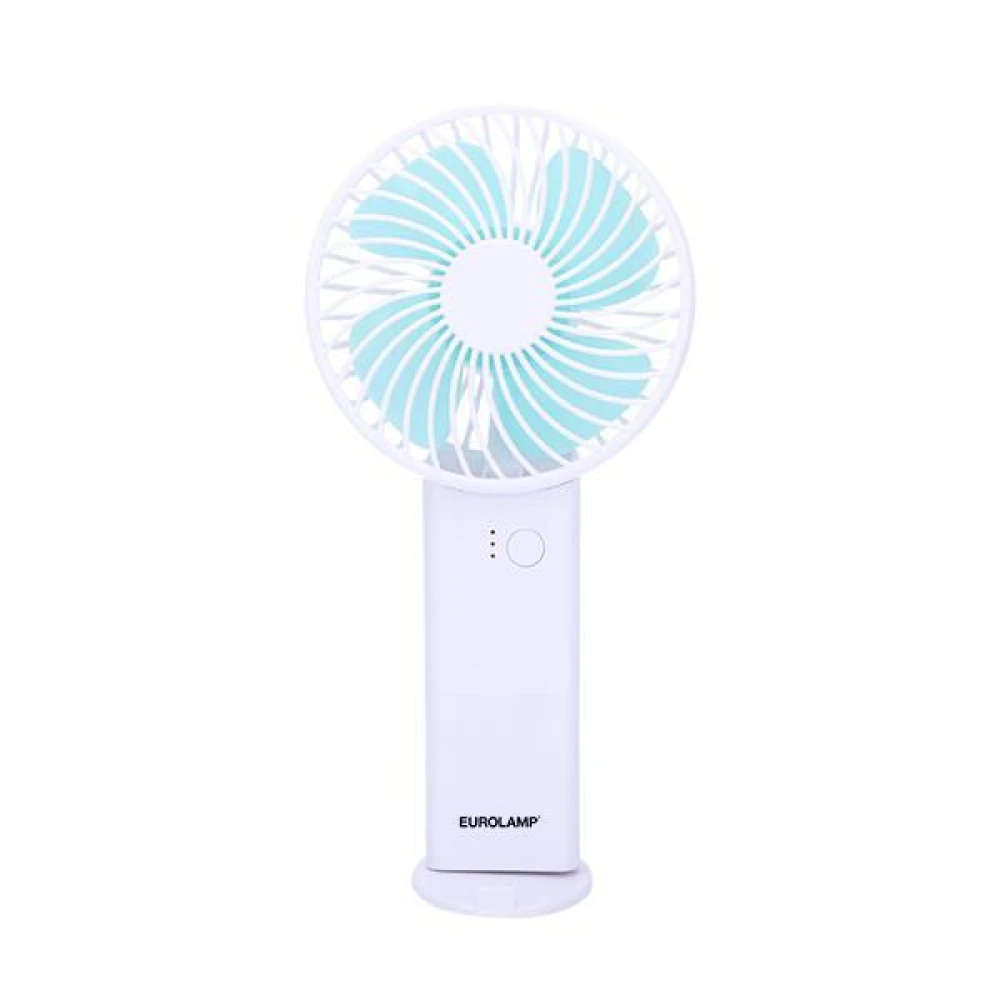 ΑΝΕΜΙΣΤΗΡΑΣ ΧΕΙΡΟΣ ΕΠΑΝΑΦΟΡΤΙΖΟΜΕΝΟΣ ΜΕ USB Φ10 ΛΕΥΚΟ-MΠΛΕ EUROLAMP