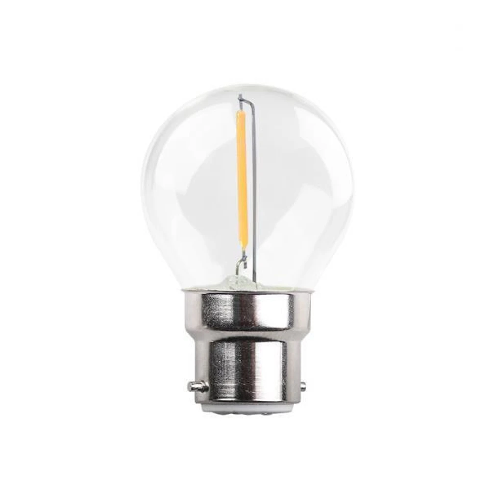 ΛΑΜΠΑ LED ΣΦΑΙΡΙΚΗ FILAMENT 1W B22 3000K 220-240V EUROLAMP