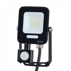 ΠΡΟΒΟΛΕΑΣ LED 10W SMD ΜΕ ΠΕΡΙΣΤΡΕΦΟΜΕΝΟ ΑΝΙΧΝΕΥΤΗ ΚΙΝΗΣΗΣ ΜΑΥΡΟΣ IP54 6500K PLUS EUROLAMP