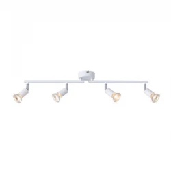 ΣΠΟΤ ΚΙΝΗΤΟ 4ΦΩΤΟ ΜΕΤΑΛΛΙΚΟ Max 7W   ΛΕΥΚΟ 4XGU10 600X80X130mm ARTE ILLUMINA VORRAS