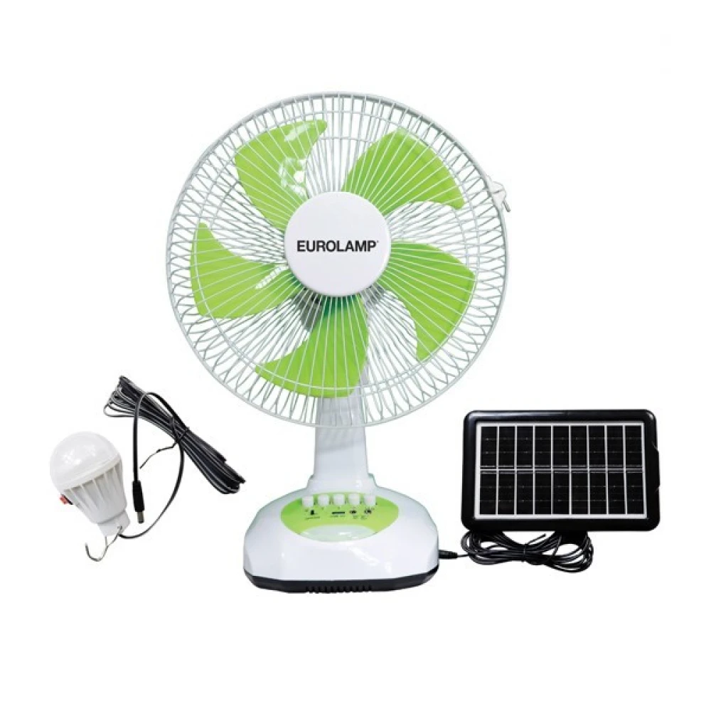 ΑΝΕΜΙΣΤΗΡΑΣ ΕΠΙΤΡΑΠΕΖΙΟΣ ΛΕΥΚΟ-ΠΡΑΣΙΝΟ Φ34.5 10W ΕΠΑΝΑΦΟΡΤΙΖΟΜΕΝΟΣ ΜΕ ΗΛΙΑΚΟ ΠΑΝΕΛ ΚΑΙ ΛΑΜΠΑ EUROLAMP
