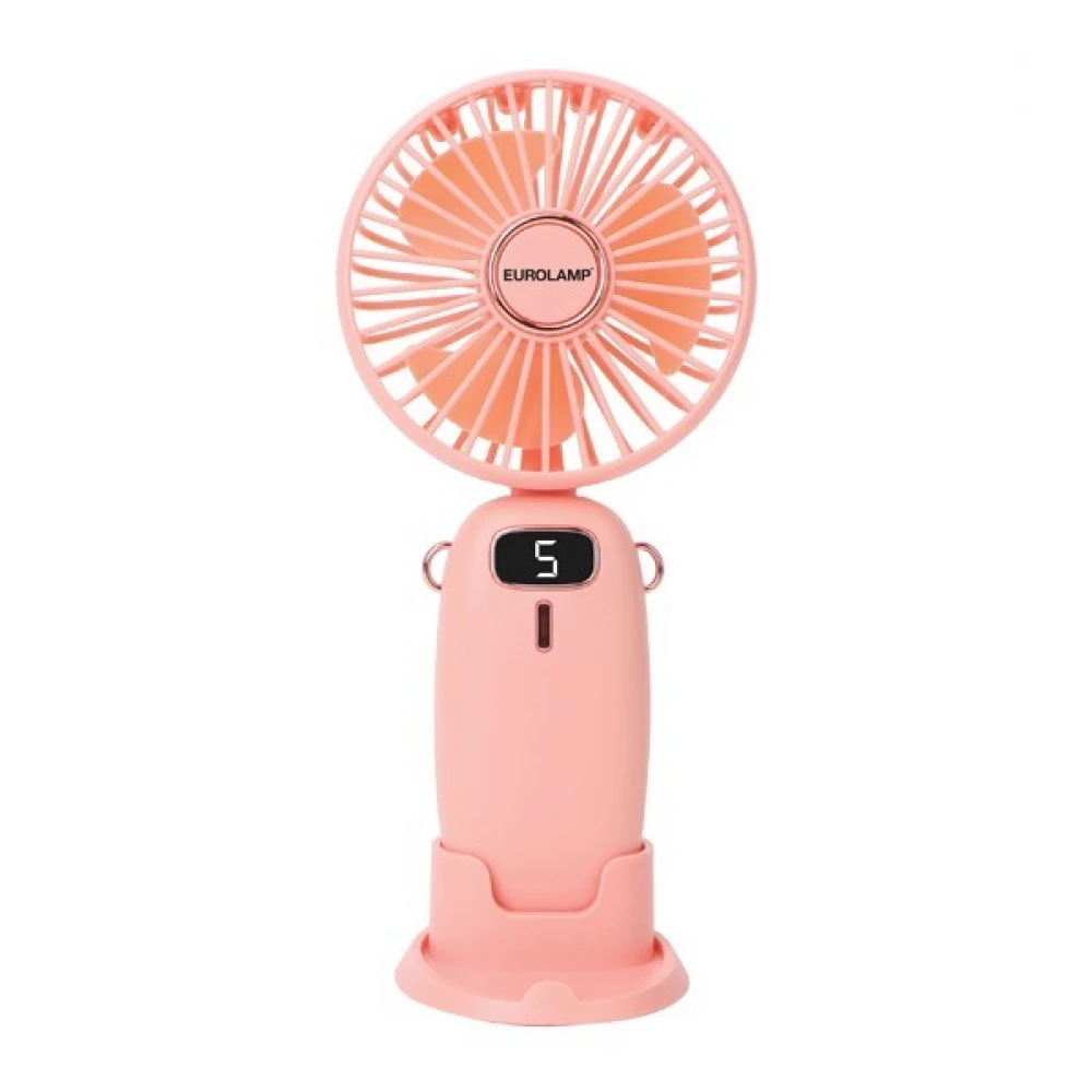 ΑΝΕΜΙΣΤΗΡΑΣ ΧΕΙΡΟΣ ΕΠΑΝΑΦΟΡΤΙΖΟΜΕΝΟΣ ΜΕ USB ΚΑΙ ΒΑΣΗ ΚΙΝΗΤΟΥ Φ9 ΡΟΖ EUROLAMP