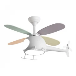 ΑΝΕΜΙΣΤΗΡΑΣ ΟΡΟΦΗΣ ΠΑΙΔΙΚΟΣ ΕΛΙΚΟΠΤΕΡΑΚΙ ΛΕΥΚΟΣ 29W ΜΕ LED ΦΩΣ 48W ΚΑΙ ΚΟΝΤΡΟΛ EUROLAMP
