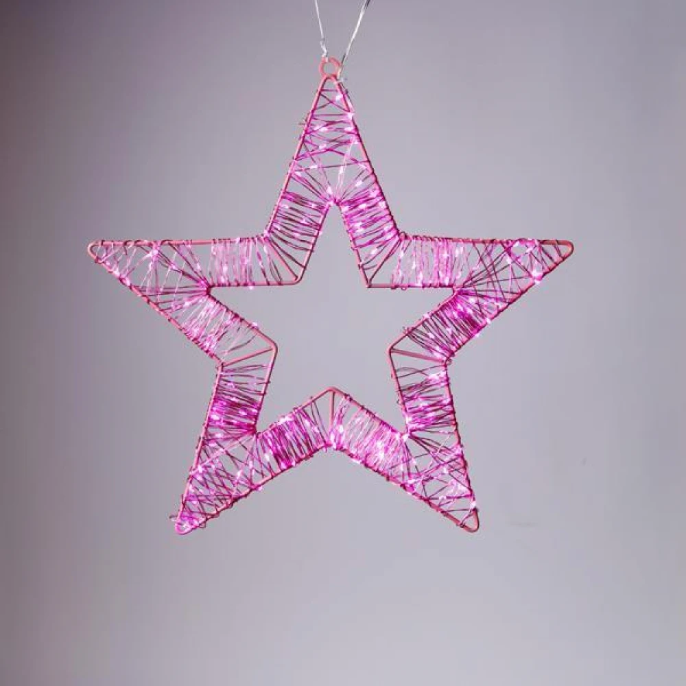 ΑΣΤΕΡΙ ΦΩΤΙΖΟΜΕΝΟ 35cm, 200 ΜΙΝΙ LED, 4,5V ΜΕΤΑΣΧΗΜΑΤΙΣΤΗ, ΡΟΖ ΜΕΤΑΛΛΙΚΟΣ ΣΚΕΛΕΤΟΣ, ΡΟΖ ΧΑΛΚΙΝΟ ΚΑΛΩΔΙΟ, ΡΟΖ ΜΙΝΙ LED, ΠΡΟΕΚΤΑΣΗ ΠΑΡΟΧΗΣ 5m, IP44