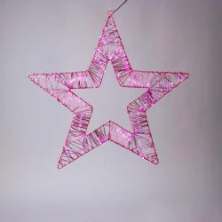 ΑΣΤΕΡΙ ΦΩΤΙΖΟΜΕΝΟ 45cm, 260 ΜΙΝΙ LED, 4,5V ΜΕΤΑΣΧΗΜΑΤΙΣΤΗ, ΡΟΖ ΜΕΤΑΛΛΙΚΟΣ ΣΚΕΛΕΤΟΣ, ΡΟΖ ΧΑΛΚΙΝΟ ΚΑΛΩΔΙΟ, ΡΟΖ ΜΙΝΙ LED, ΠΡΟΕΚΤΑΣΗ ΠΑΡΟΧΗΣ 5m, IP44