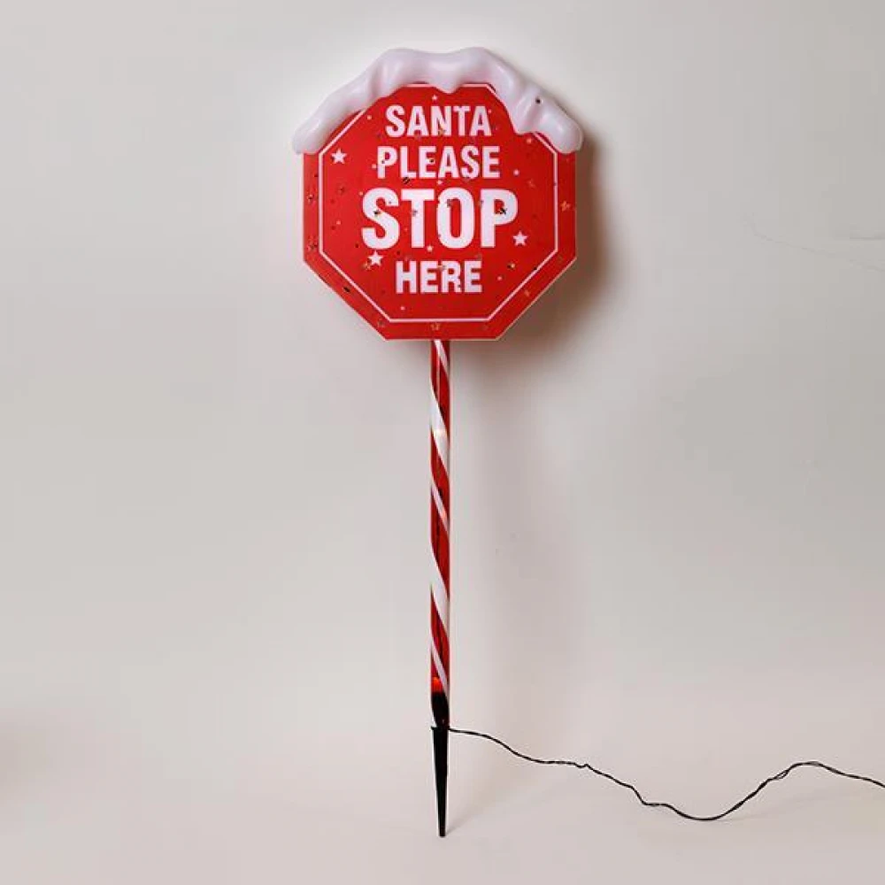 ΠΛΑΣΤΙΚΗ ΠΙΝΑΚΙΔΑ ΑΓΙΟΣ ΒΑΣΙΛΗΣ STOP ΜΕ ΗΛΙΑΚΟ ΠΑΝΕΛ ΚΑΙ ΑΙΣΘΗΤΗΡΑ ΦΩΤΟΣ, 34 ΘΕΡΜΑ ΛΕΥΚΑ LED IP44