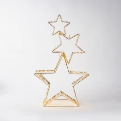 ΦΩΤΙΖΟΜΕΝΑ ΧΡΥΣΑ ΑΣΤΕΡΙΑ 82cm , 350 MINI LED, 4,5V ΜΕΤΑΣΧΗΜΑΤΙΣΤΗ, ΧΡΟΝΟΔΙΑΚΟΠΤΗ, ΑΣΗΜΙ ΧΑΛΚΙΝΟ ΚΑΛΩΔΙΟ, ΧΡΥΣΟΣ ΜΕΤΑΛΛΙΚΟΣ ΣΚΕΛΕΤΟΣ, ΘΕΡΜΟ ΛΕΥΚΟ LED, ΠΡΟΕΚΤΑΣΗ ΠΑΡΟΧΗΣ 5m, IP44