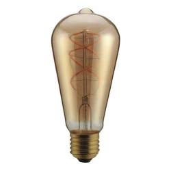 ΛΑΜΠΑ LED ST64 FILAMENT "DECOR" 5W E27 220-240V DIMMABLE  GOLD ΘΕΡΜΟ ΛΕΥΚΟ 2000K - Eurolamp