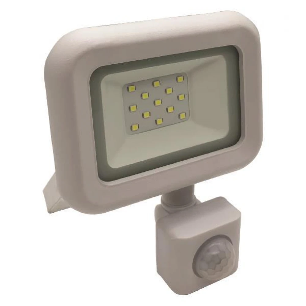 ΠΠΡΟΒΟΛΕΑΣ LED 10W SMD ΜΕ ΠΕΡΙΣΤΡΕΦΟΜΕΝΟ ΑΝΙΧΝΕΥΤΗ ΚΙΝΗΣΗΣ ΛΕΥΚΟΣ IP44 Ψυχρό 6500K PLUS