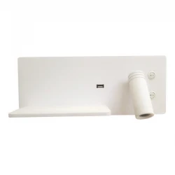 ΑΠΛΙΚΑ ΚΡΕΒΑΤΙΟΥ ΑΝΑΓΝΩΣΗΣ "NEFELI" 8W & 3W LED & USB 3000K ΛΕΥΚΟ PRO