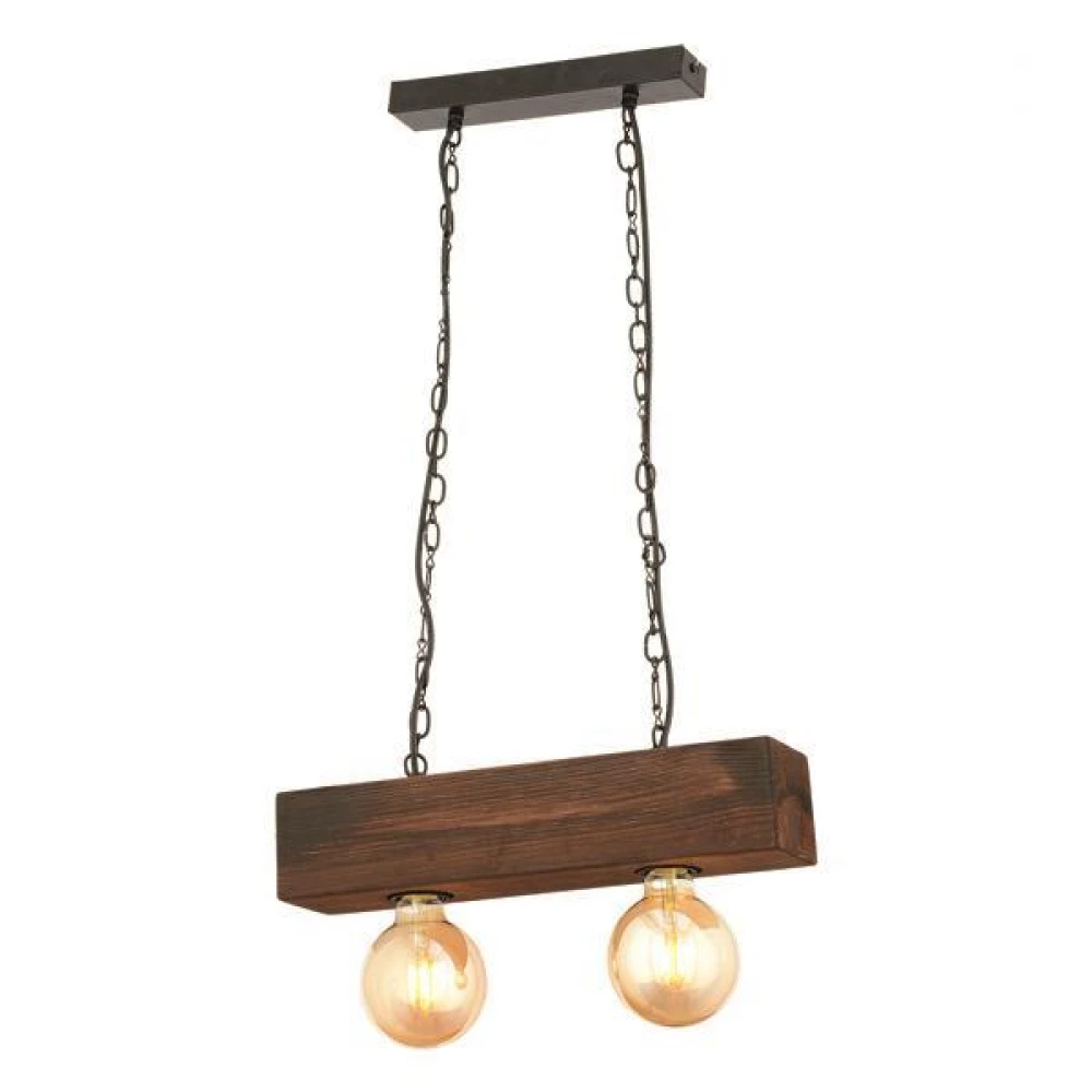 ΦΩΤΙΣΤΙΚΟ ΚΡΕΜΑΣΤΟ ΔΙΦΩΤΟ "NOSTOS" Ε27 ΞΥΛΟ/ ΜΕΤΑΛΛΟ