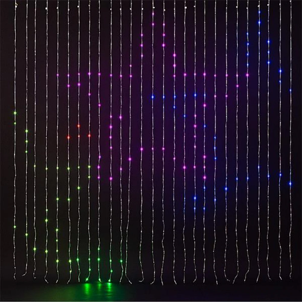 ΚΟΥΡΤΙΝΑ, 756 SMART MINI LED, 5V ΜΕΤΑΣΧΗΜΑΤΙΣΤΗΣ,  ΕΛΕΓΧΟΣ ΠΡΟΓΡΑΜΜΑΤΟΣ ΜΕ ΕΦΑΡΜΟΓΗ, ΔΙΑΦΑΝΟ ΚΑΛΩΔΙΟ ΠΛΑΚΕ, RGBW LED, ΠΡΟΕΚΤΑΣΗ ΠΑΡΟΧΗΣ 5m, 200x200cm, IP44 Magic Christmas