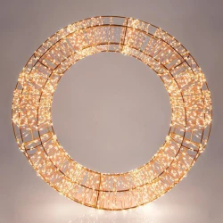 ΣΤΕΦΑΝΙ ΦΩΤΙΖΟΜΕΝΟ, 2880  ΘΕΡΜΑ LED, ΜΕ ΜΕΤΑΣΧΗΜΑΤΙΣΤΗ, ΧΑΛΚΟΥ, 50cm Magic Christmas