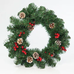 ΣΤΕΦΑΝΙ ΕΛΑΤΟΥ 50cm, ΚΟΥΚΟΥΝΑΡΙ ΚΑΙ BERRIES Magic Christmas