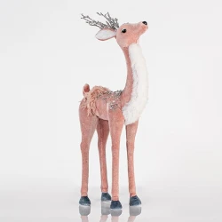 ΒΕΛΟΥΔΙΝΟ ΕΛΑΦΙ, ΡΟΖ, 19x44cm Magic Christmas