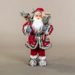 ΑΓΙΟΣ ΒΑΣΙΛΗΣ ΚΟΚΚΙΝΟΣ, ΜΕ ΓΚΡΙ ΓΟΥΝΑΚΙ, 60cm Magic Christmas