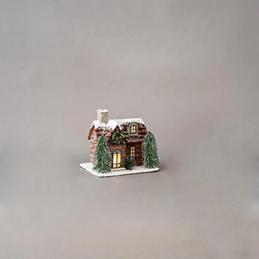 ΣΠΙΤΑΚΙ ΦΩΤΙΖΟΜΕΝΟ, 4 LED, ΜΠΑΤΑΡΙΑΣ, 23x19x22cm Magic Christmas
