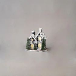 ΣΠΙΤΑΚΙ ΦΩΤΙΖΟΜΕΝΟ, 4 LED, ΜΠΑΤΑΡΙΑΣ, ΚΑΡΟ, 29x19x28cm Magic Christmas