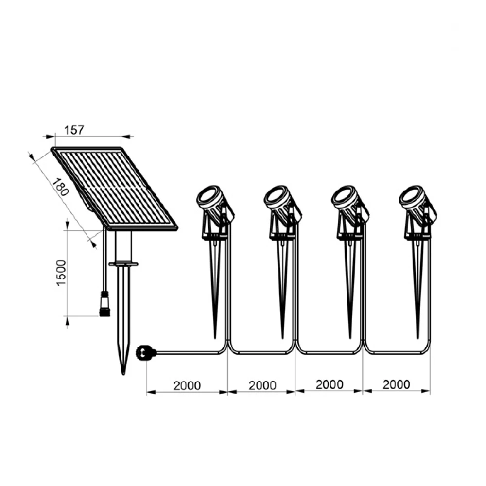 ΣΠΟΤ ΚΗΠΟΥ ΜΕ ΗΛΙΑΚΟ PANEL ΚΑΡΦΩΤΟ 4 ΤΕΜΑΧΙΩΝ 1.5W, RGB IP44 EUROLAMP