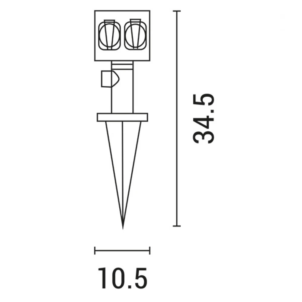 Διπλή Πρίζα Σούκο Καρφωτή Σε Μαύρο 1xE27 230V IP44 Eurolamp