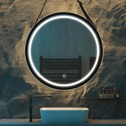 ΚΑΘΡΕΠΤΗΣ ΣΤΡΟΓΓΥΛΟΣ TOUCH LED  ΜΕ ΜΑΥΡΟ ΣΤΗΡΙΓΜΑ 20w 3CCT 600mm Eurolamp