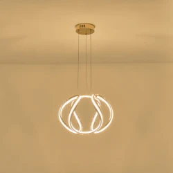 ΦΩΤΙΣΤΙΚΟ ΚΡΕΜΑΣΤΟ ΑΛΟΥΜΙΝΙO LED 38W 3000Κ 430X310mm ΧΡΥΣΟ ARTE ILLUMINA SATURN