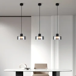 ΦΩΤΙΣΤΙΚΟ ΚΡΕΜΑΣΤΟ ΜΕΤΑΛΛΟ ΜΕ ΓΥΑΛΙ LED 8W 3000Κ 624lm 200X115mm ΓΥΑΛΙ ΜΑΥΡΟ ΓΚΡΙ ARTE ILLUMINA NIMBUS