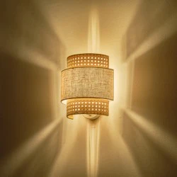 ΑΠΛΙΚΑ ΤΟΙΧΟΥ ΥΦΑΣΜΑ 1XE27 MAX 15W 260X460mm MΠΕΖ - ΜΑΤ ΑΣΠΡΟ ARTE ILLUMINA ISLA