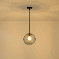 ΦΩΤΙΣΤΙΚΟ ΚΡΕΜΑΣΤΟ ΜΕΤΑΛΛΙΚΟ 1XE27  MAX 15W 350X350Χ1360mm ΜΑΥΡΟ ARTE ILLUMINA OGGI
