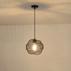 ΦΩΤΙΣΤΙΚΟ ΚΡΕΜΑΣΤΟ ΜΕΤΑΛΛΙΚΟ 1XE27  MAX 15W 450X450X1340mm ΜΑΥΡΟ ARTE ILLUMINA OGGI
