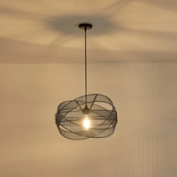 ΦΩΤΙΣΤΙΚΟ ΚΡΕΜΑΣΤΟ ΜΕΤΑΛΛΙΚΟ 1XE27  MAX 15W 250X250X1280mm ΜΑΥΡΟ ARTE ILLUMINA OGGI