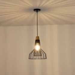 ΦΩΤΙΣΤΙΚΟ ΚΡΕΜΑΣΤΟ ΜΕΤΑΛΛΙΚΟ 1XE27  MAX 15W 260X260X1370mm ΜΑΥΡΟ ARTE ILLUMINA OGGI